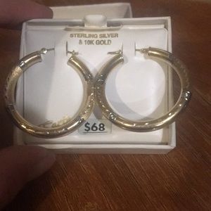 New Sterling Silver 10K Gold Hoops